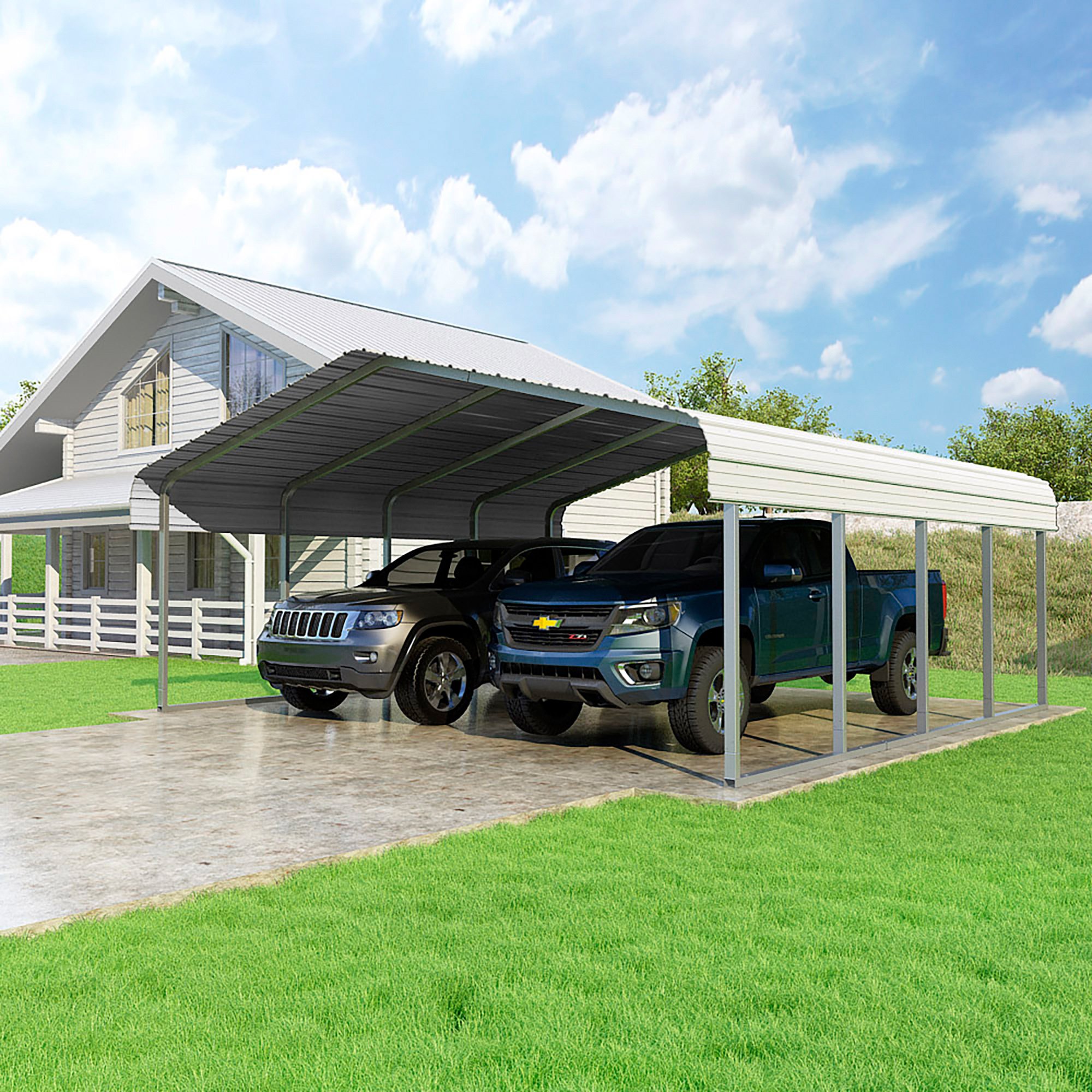 VersaTube Steel Shelter — 20ft.L x 20ft.W x 7 1/2ft.H